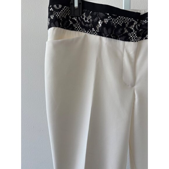 NWT New York & Company Pants 14 White Lace High Waist Super Slim Quiet Luxury - Picture 3 of 15